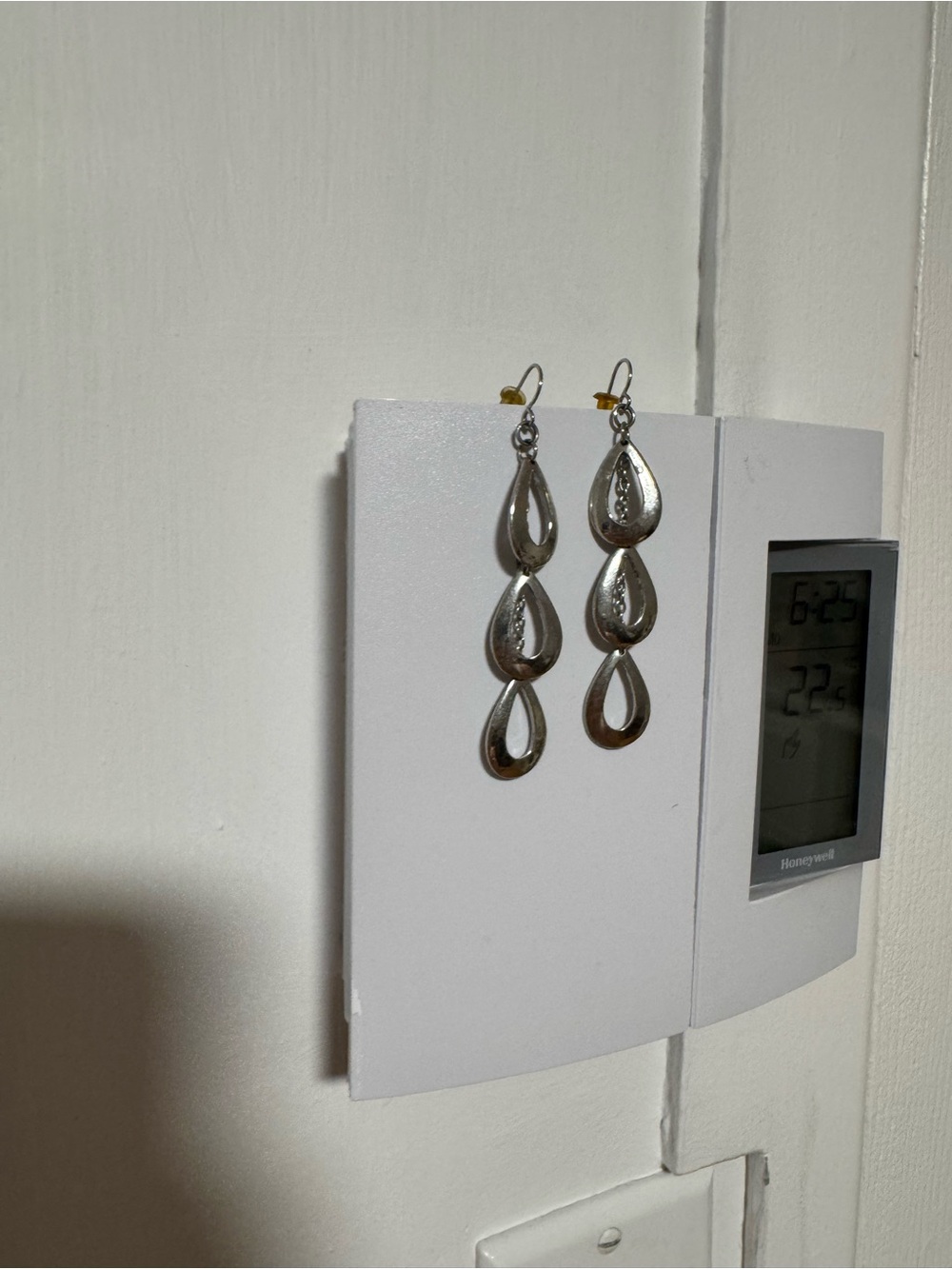Silver Triple Teardrop Dangle Earrings